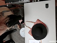 In back room guard paws young woman and stepmother for stealing and makes them get naked 4