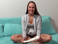 Porn agent asks hot Hungarian some questions in the run-up to solo pussy-penetration 6