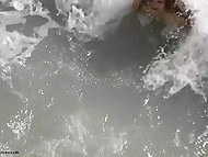 Voyeur obtains a chance to film the tanned man fucking his girlfriend on the stony beach 11