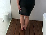 Student can't defy young man behind camera who coerces her into taking shower with white shirt on 9