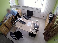 Good-looking girl with hoop earrings and navel piercing spreads legs to obtain a loan 10