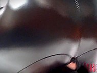 Uncompromising femdom chick Stephie Staar makes boy with clips on balls lick the pussy off 8