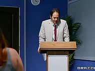 Tanned slut Sofi Ryan is interested in coition that she initiates right in the classroom 4