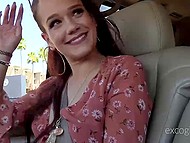 Girl with a nose piercing realizes that she wants to suck driver's cock and nothing stops her 5