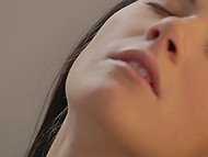 When there is no opportunity to have sex, the brunette isn't upset but masturbates pussy 8