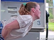 European coed needs fuel and she is ready to have sex with the gas station attendant for it 9