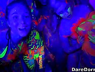 Boy's grip is so strong when he watches chicks licking pussy while he has sex with one 6