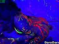 Boy's grip is so strong when he watches chicks licking pussy while he has sex with one 8