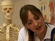 Even though British man's penis is small, one of the nurses manages to stroke it with hand 9