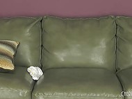 Petite blonde with small boobs Piper Perri undresses and touches her pussy in front of the webcam 7