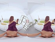 Guy had chance to nail stepsister's sexy girlfriend so he filmed fucking in VR porn 4