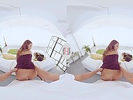 Guy had chance to nail stepsister's sexy girlfriend so he filmed fucking in VR porn 5