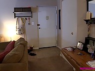 Compilation of eccentric nymphs who are naked and eager to show their assets to surprised pizza guys 10