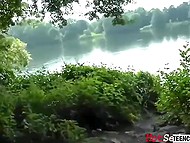 Croatian fucker has come up with a great way to drill his loved babe right in nature 8