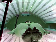 Czech girl would definitely make a scene if she knew about hidden cameras in the solarium 5