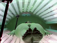 Czech girl would definitely make a scene if she knew about hidden cameras in the solarium 6