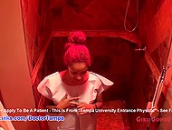 Ebony patient with red hair has her cunny touched by gynecologist who captures process on hidden cam 5