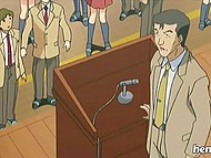 After tasting sperm of boy she saved, innocent babe became the lecher in hentai porn 5