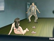 After tasting sperm of boy she saved, innocent babe became the lecher in hentai porn 6