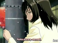 After tasting sperm of boy she saved, innocent babe became the lecher in hentai porn 7