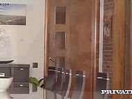 Romanian chick Nelly Kent in red lingerie arranged a meeting with the boy for the sake of anal sex 5