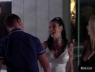 Two dirty-minded bitches think the party in the fresh air will be better if they practice gangbang 11