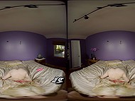 Boy in VR helmet enjoys view of the blonde who sucks and jumps up and down on his penis 4