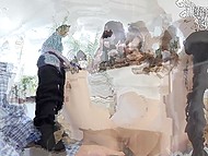 Young babysitter sucks employer's cock after he toys girl's wet pussy on the kitchen table 6