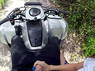 Driver wants to feel hitchhiker's body so he picks up girl and makes her suck off on the move 5