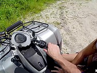 Driver wants to feel hitchhiker's body so he picks up girl and makes her suck off on the move 7