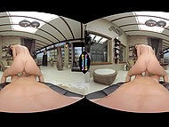Right way of VR love for man is to penetrate the hot girlfriend in his large living room 8