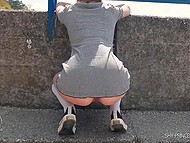 Libertine shifts focus of attention to what she wears under dress, namely the lack of bra and panties 8