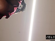 Girl plays by her own rules so during pandemic she wears the face mask but no panties 7