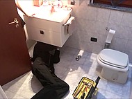 Man set a hidden camera to see his girlfriend flashing her vagina to the random worker 5