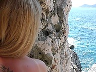 Girl just wanted to pose on camera but operator took and fucked her on the rocky beach 6