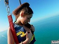 All day teen keeps her guy on edge but in the evening finishes him with a great blowjob 4