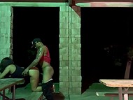 Black guy in a cap fucks a hooker's pussy from behind outdoors and hidden camera films it 8