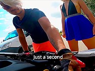 Handsome guy repairs car of bimbo Italian bookworm and she rewards him using her moist pussy 4