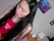 Instead of reading a book, pretty Chinese girl sucks and rides boner belonging to horny boyfriend 6