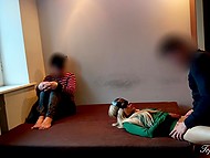 Boyfriend has to lick blonde's pussy after another man fucks her in his presence 4