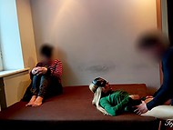 Boyfriend has to lick blonde's pussy after another man fucks her in his presence 7