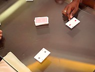 Gambling debt is sacred, so the nerdy youngster and blonde have to practice swinger sex 4