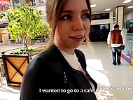 Attractive Finnish teen is not shy to suck BF's boner right in the changing room of local mall 11