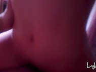 Amateur British girl receives cum all over her perfect rack after hot sex with BF in the living room 4