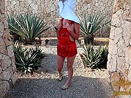 Girl in large hat flashes ass and this amateur video will be uploaded to famous porn site 8