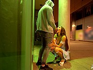 Boy in hood saw lonely German chick and came up to her for blowjob and pussy-drilling 9