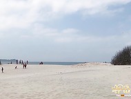 Excited guy stretches tanned GF inside hotel room after they fool around on the public beach 5