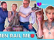 Naughty Dutch MILF with many tattoos convinces husband to have hot threesome with stranger 11