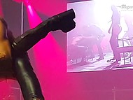 Skilled porn actor together with colleagues bangs busty whores during porn show held in Slovenia 7