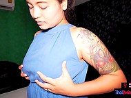 Thai woman with tattoos is very clean, so she always takes a shower before copulation 6